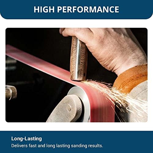 Benchmark Abrasives 2" x 72" Premium Ceramic Sanding Belts for Grinding Deburring Polishing Rust Removal on Metal, Stainless Steel, and Carbon Steel, Use with Belt Disc Sander (6 Pack) - 120 Grit