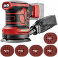 Cordless Brushless 5-Inch Random Orbital Sander Compatible with Milwaukee 18V Battery(Tool Only, No Battery Included) Brushless Sander with 6 Speeds, Dust Collection & 20 Sanding Discs for Woodworking