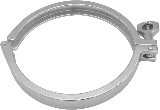 Beduan 6" Sanitary Tri Clamp, 304 Stainless Steel Single Pin Heavy Duty Tri Clamp Clover with Wing Nut for Ferrule TC Tube OD 6"