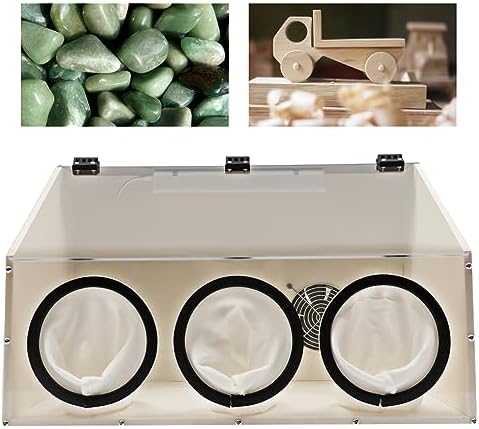 TFCFL Dust Box Enclosed Electric Grinding Table Polisher Dust Box Acrylic Cover 4mm Fully Enclosed Electric Grinder Polisher Acrylic Dust Cover Box 110V Polishers Buffers (3Holes)