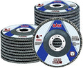 Sali 24 Pack Flap Disc 120 Grit 4.5" x 7/8-Inch Sanding Disc Bevel Type #29 Premium and Industrial Grade Angle Grinder Grinding Wheel High Performance Edge Grinding