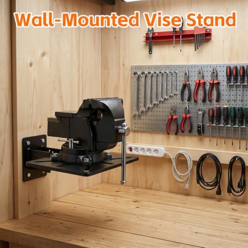 Heavy Duty Bench Grinder Stand Mount Vise and Grinder, Wall and Table Mounting, Workbench Receiver Hitch Style Tool Mount, Grinder Stand Suitable for Grinders, Vises, Drill Press, etc