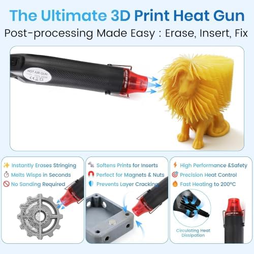 142Pcs 3D Printer Tools Kit with 4-Layer Slotted Case, 3D Printer Accessories - Cordless Rotary Tool, Heat Gun, PTFE Nozzle Anti-Stick, Deburring Tool for Bambu Lab, Flashforge, Ender 3, Anycubic