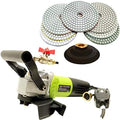 SPW104A Concrete Countertop Wet Polisher Grinder Sander Variable Speed with 4'' Diamond Polishing Pads - A Granite Stone Concrete Polishing Fabrication Tools Kit