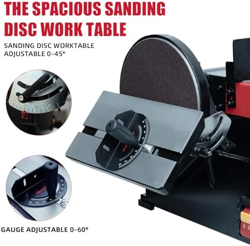 BUCKTOOL 1-1/2HP Bench Belt Disc Sander for Woodworking,6x48" Belt,10" Disc