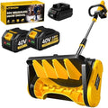 Litekon 40V Brushless Cordless Snow Shovel, 13-Inch Electric Snow Blower with 2X 4.0Ah Batteries Snow Removal with 30FT Throw Distance for Patio, Deck, Driveway,Yellow