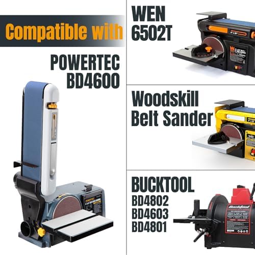 POWERTEC 3PK 4x36 Sanding Belts, 120 Grit Zirconia, 4 x 36 Inch Sanding Belts for Benchtop Belt and Disc Sander, Belt Sandpaper for Woodworking, Metal Grinding, Deburring, Rust Removal (443612Z-3)