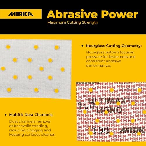 Mirka Abrasive Sheets Ultimax Ligno 3x5 Inch Grit P100 50 Pack
