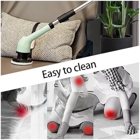 Electric Spin Scrubber, Multi-Purpose Cleaner,9 in 1 Electric Spin Scrubber,Cordless Cleaning Brush with 9 Replaceable Heads,Cordless Shower Scrubber,Adjustable and Detachable Handle(Green)