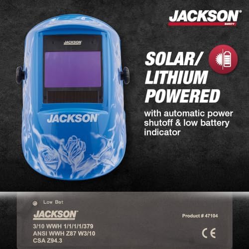 Jackson Safety Premium Graphic Welding Hood with ADF - Ultra Lightweight Auto Darkening Welding Helmet - ANSI Z87.1 (Multiple Styles)