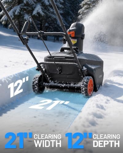 Litheli 40V 21-Inch Brushless Cordless Snow Blower with 2 x 5.0Ah