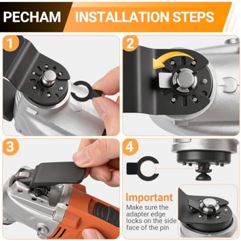 PECHAM 11PCS Titanium Oscillating Tool Blades, Universal Oscillating Multitool Blades Metal Cutting Quick Release for Hard Material Metal Nails Wood Plastic fit More Oscillating Tools