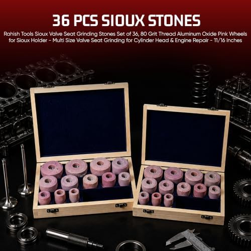 36 Pcs Sioux Valve Seat Grinding Stones/Wheels for Sioux Holder 11/16" Thread 80 Grit