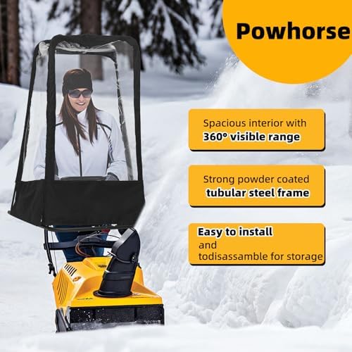 Snow Blower Cab Enclosure Canopy Cover, Blocks Flying Snow