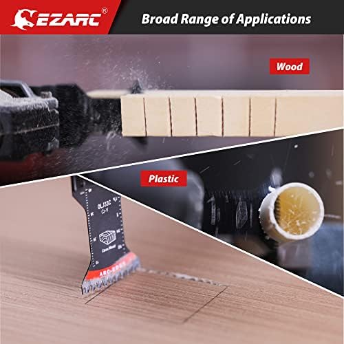 EZARC Japanese Tooth Oscillating Saw Blade, 5 PCS Arc Edge Oscillating Multitool Blades Clean Cut for Wood, Plastic (Pack of 2)