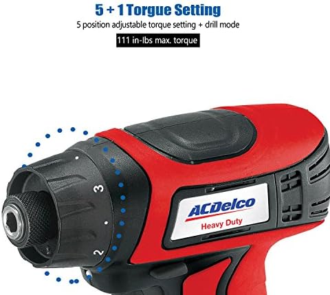 ACDelco ARD847Li Cordless 8V Li-ion compact Drill/Driver Impact Wrench 3 PC Combo Kit with Case, LED Work Light, 2-Port Charger, and 2 Batteries