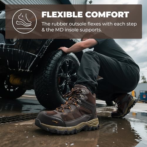 NORTIV 8 Men's Waterproof Steel Toe Work Boots