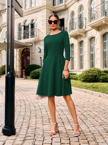 GRACE KARIN Work Dresses for Women Fit and Flare Midi Dress
