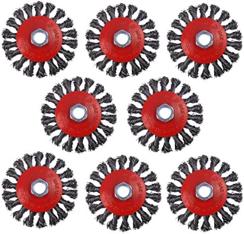 8 Pack 4 Inch Wire Wheels for Angle Grinder, with 5/8" Thread Arbor