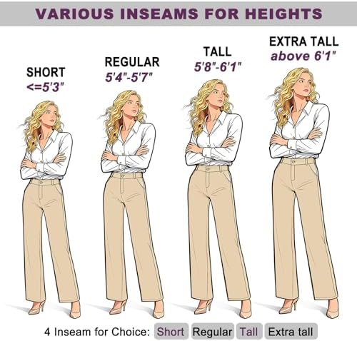 iChosy Womens High Waist Wide Straight Leg Trousers Casual Slacks Dress Pants with Pockets