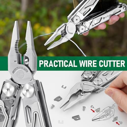 BIBURY Multitool Pliers with 440A Knife & Full Size Scissors, BI2045