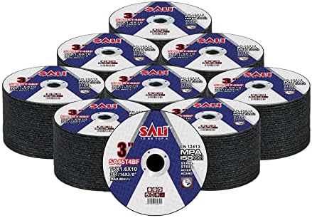 SALI 200 Pack Cut Off Wheels 3 Inch General Purpose Metal Cutting Wheel for 3 In Angle Grinders and Die Grinders- Cutting Disc Aggressive Cutting 3" x 1/16" x 3/8" Operating Up to 20380 RPM and 80 M/S