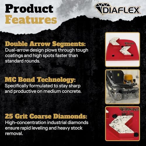 Diaflex Double Arrow Grinding Tool, 25 Grit Medium Bond, 3 Pack