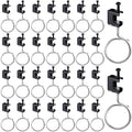 Tandefio 50 Set 1/4"-20 Spring Steel Beam Clamps Metal Beam Hangers Bolt on Clamp with Metal Machine Threaded Bridle Rings for Pipe Cable Woodworking Tool (Black,2 Inch Bridle Rings)