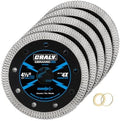 CRALY 4-1/2 Inch Super Thin Diamond Blade, 7/8 in Arbor, 4.5'' Diamond Tile Blade for Angle Grinder & Tile Saw, Diamond Cutting Wheel for Cutting Ceramic, Tile, Marble, Granite, Brick, Porcelain, 5PC