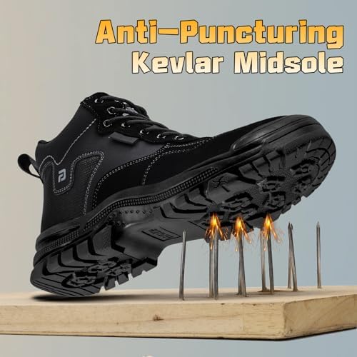 GUSAYEX Steel Toe Boots for Men Puncture Resistant Work Boots