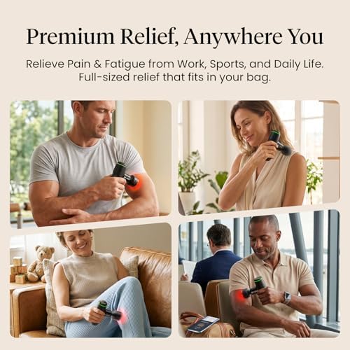 BOB AND BRAD Q2 Ultra Max Mini Massage Gun, Deep Tissue Back Handheld Massager with Infrared Heat Therapy, 5-11mm Amplitude, FSA Approved Portable Percussion Muscle Massager Gun Fathers Day HSA
