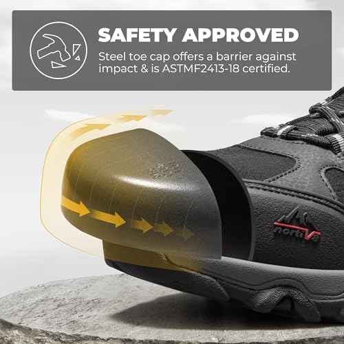 NORTIV 8 Men's Waterproof Steel Toe Work Boots