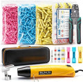 smseace 2020Pcs Heat Shrink Butt Connector,Solder Seal Wire Connectors Kit,Heat Gun and Crimping Tool Pack in Exquisite handbag 22-10AWG Waterproof Electrical Wire Crimp Connectors