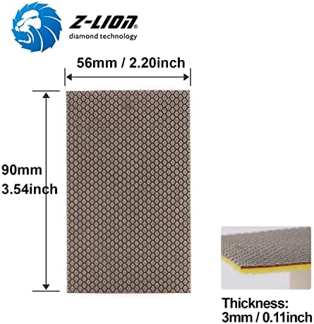 Z-Lion Diamond Abrasive Paper Sheets 120 Grit Diamond Sandpaper Nylon Back for Grinding Stone Glass Ceramic(1 Pcs)