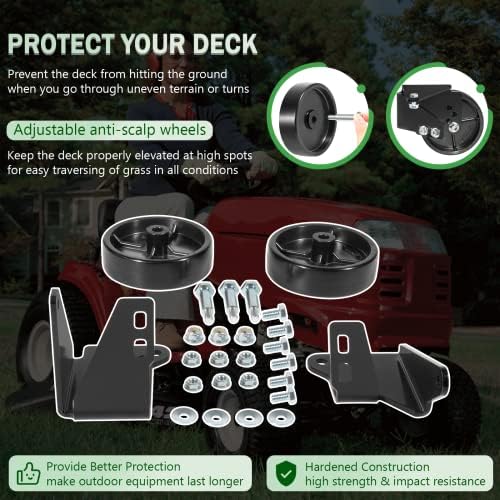 OEM-190-183 Deck Wheel Kit Replacement for MTD Lawn Tractor 38-Inch and 42-Inch Decks 2009 and Prior