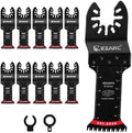 EZARC Bi-Metal Arc Edge Oscillating Tool Blade, Japanese Teeth Oscillating Saw Blades for Clean Cuts in Hard Wood & Plastic, Universal Fit Multitool Blades, 10-Pack