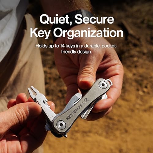 KeySmart Rugged Keychain Multitool Key Holder, Up to 14 Keys