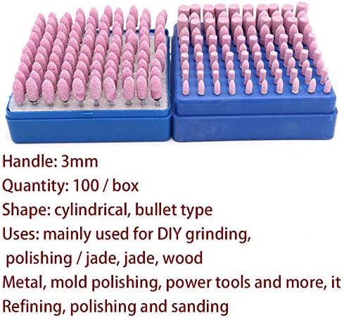 100pcs Polishing Grinding Head Abrasive Stone Points Electric Drill Bit Wheel For Dremel Rotary Accessories Power Tools,3mm to 10mm 100pcs,Mixing Set