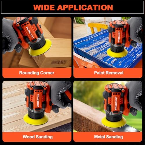 Brushless Small Sander with 36PCS Sandpapers, 2 Variable Speed Cordless Sander (0-500/0-3000 RPM), 2x2600mAh Batteries, Mini Compact Electric Sander for Wood, Metal, Paint Removal, and DIY Projects