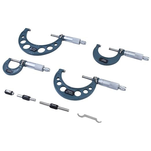 4-Pack Professional Outside Micrometer Set 0-4In / 0.0001In Precision Machinist Tool Premium Quality with Padded Case