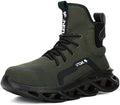 XUNRUO Work Safety Boots for Men and Women Steel Toe Lightweight Breathable Pull on Construction Boots