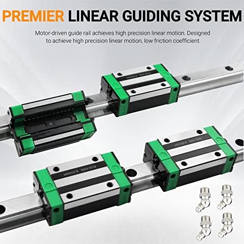 ANWOK HGR20-400mm/ 15.7 Linear Rail Guide with 4PCS HGH20CA Square Slider Bearings Block for 3D Printer and CNC Machine