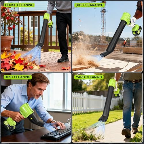 Cordless Leaf Blower with 2 X 4.0Ah Batteries and Charger for Yard Leaves