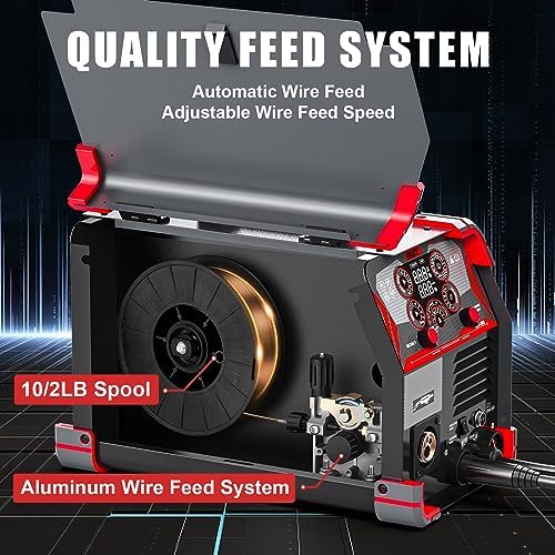 AWT LED Digital Display 200A MIG Welder,8 in 1 Welding Machine 110V/220V