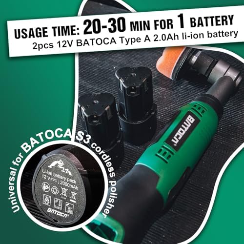 BATOCA S6 Mini Cordless Polisher 1 Heads for Car/Motorcycles Detailing Kit