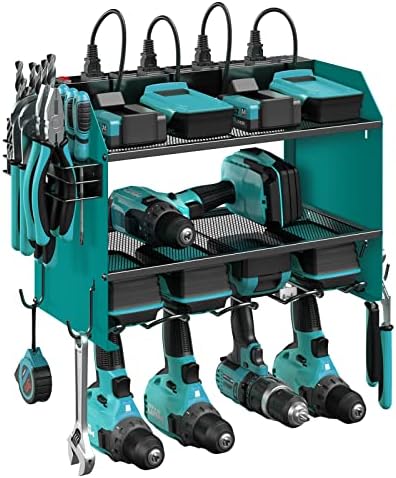 CCCEI Wall Mount Modular Tool Charging Organizer, NavyBlue, 1 Pack, 3 Tier.
