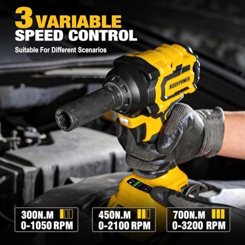 20V 1/2 "Cordless Brushless Impact Wrench& 3/8'' Ratchet Combo Kit