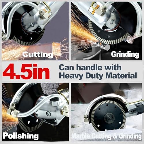 Air Angle Grinder 4-1/2", Wet Stone Polisher Grinding Tool for Polishing