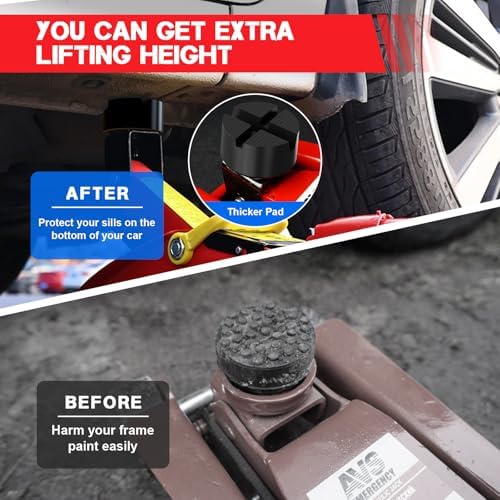 Labor Saving Arm Jack Pad Adapter, Floor Jack Pad Universal Jack Stand Rubber Pinch Protector Car Adapter Anti Slip Floor Trolley Support, Flat Top Jack Adapters