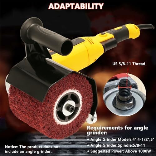 Burnishing Polishing Machine Adapter for Angle Grinder, US 5/8-11 Thread,Handheld Electric Polisher Attachment with auxiliary slider for Metal, Stainless Steel, Wood Grinding and Polishing.